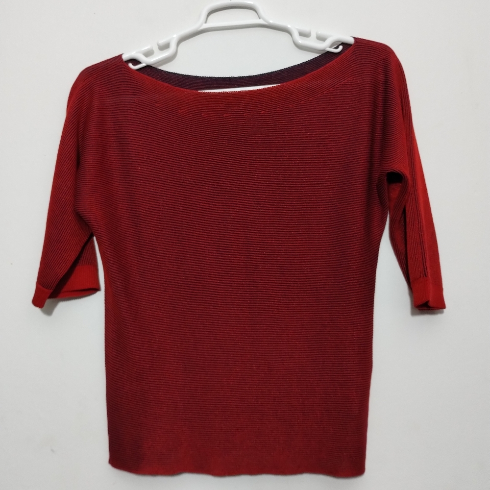 Armani Jeans Women's 44/L Knit Top Boat Neck Old Money